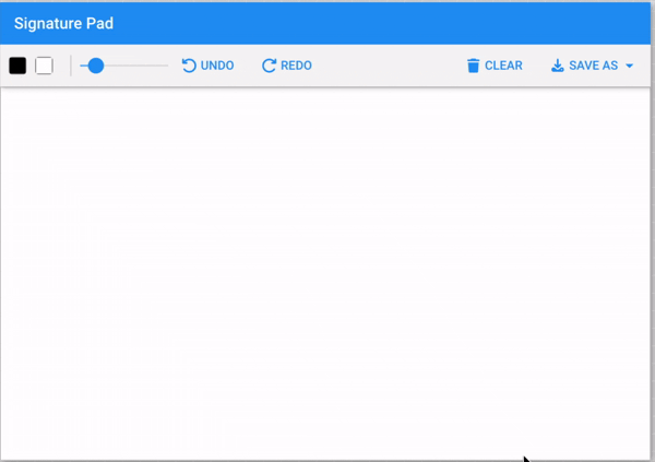 Ext JS 8.0 전자 서명 패드 동작 화면